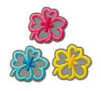 Mono Quick 18033 3er Reflex Blumen Bügelbild, Patch, ca. 3,2 x 2,8 cm reflektierend