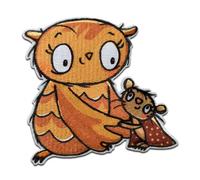 Mono-Quick 1805x Kleine Eule Applikation, Bügelbild, Patch, Aufnäher (18056 - Eule mit Maus)