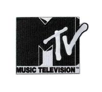 Mono-Quick 1830x MTV© Logo Applikation, Bügelbild, Patch, Aufbügler, verschiedene Motive (18305 - MTV Schwarz)