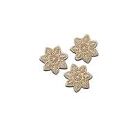 Mono-Quick 3 Sternchen beige - Aufnäher, Bügelbild, Aufbügler, Applikationen, Patches, Flicken, zum aufbügeln, Größe: 1,5 x 1,5 cm