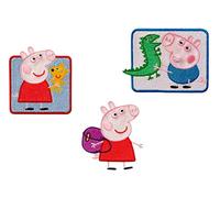 Mono-Quick 364 Peppa Wutz, 3er Set Gestickte Applikationen zum Aufbügeln oder Aufnähen, Polyester, mehrfarbig, MD, 3 Anzahl