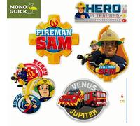 Mono-Quick 367 Fireman Sam Patches zum Aufbügeln, Aufkleben oder Aufnähen, Polyester, mehrfarbig, MD, 5