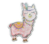 Mono Quick Alpaka rosa Tier - Aufnäher, Bügelbild, Aufbügler, Applikationen, Patches, Flicken, zum aufbügeln, Größe: 5,8 x 4 cm