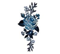 Mono-Quick Aufnäher Bügelbild Applikation Rosen Blumen Blau 7 x 15 cm 16051