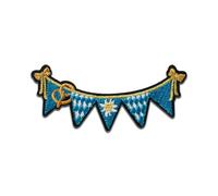 Bayerische Girlande - Aufnäher, Bügelbild, Aufbügler, Applikationen, Patches, Flicken, zum aufbügeln, Größe: 3 x 6,7 cm