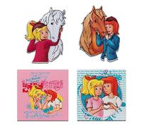 Mono-Quick Bibi & Tina © Set 4 Stück - Aufnäher, Bügelbild, Aufbügler, Applikationen, Patches, Flicken, Zum Aufbügeln