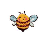 Mono-Quick Biene kindlich Tier - Aufnäher, Bügelbild, Aufbügler, Applikationen, Patches, Flicken, zum aufbügeln, Größe: 3,3 x 4,5 cm
