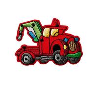 Mono-Quick Abschlepper Lkw Aufnäher zum Aufbügeln 5,2 x 3,6 cm Bügelbild für Kinder mit Bauernhof Baustelle Action Spielspaß, Bügelpatch Patches Bügelflicken Kindergeburtstag