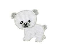Mono-Quick Bügelbild Aufnäher Patch Applikation zum Aufbügeln Eisbär weiß 4,5 x 4,5 cm