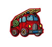 Mono-Quick Bügelbild Aufnäher Patch Applikation zum Aufbügeln Feuerwehrauto 5,0 x 4,5 cm