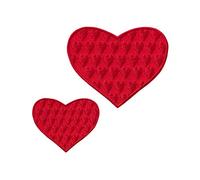 Mono-Quick Bügelbild Aufnäher Patch Applikation zum Aufbügeln Herzen rot 2-teilig 4,0 + 6,0 cm
