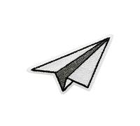 Mono-Quick Bügelbild Aufnäher Patch Applikation zum Aufbügeln Origami Jet Flugzeug 3,5 cm x 4,0 cm