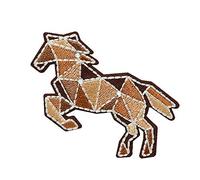 Mono-Quick Bügelbild Aufnäher Patch Applikation zum Aufbügeln Pferd mit Strass 7,0 x 4,5 cm