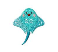 Mono-Quick Bügelbild Aufnäher Patch Applikation zum Aufbügeln Rochen 4,0 x 5,0 cm (06783)