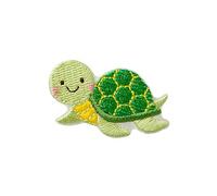 Mono-Quick Bügelbild Aufnäher Patch Applikation zum Aufbügeln Schildkröte grün 4,0 x 2,5 cm (06782)
