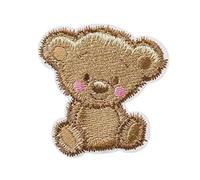 Mono-Quick Bügelbild Aufnäher Patch Applikation zum Aufbügeln Teddy Bär zottelig 5,5 x 5,5 cm