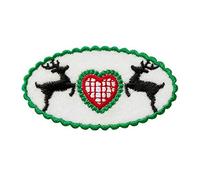 Mono-Quick Bügelbild Aufnäher Patch Applikation zum Aufbügeln Trachten Herz 6,5 x 3,5 cm