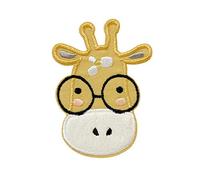 Mono-Quick Bügelbild Aufnäher Patch Applikation zum Aufbügeln Zoo Tiere Giraffe 5,5 cm x 7,5 cm