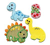 Mono-Quick Dino Aufnäher Set zum Aufbügeln Bügelbild für Kinder Mädchen mit Wildtier Action, Bügelpatch Patches Bügelflicken