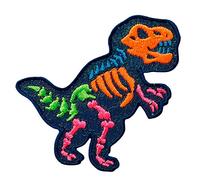 Mono-Quick Dinosaurier Dino T Re x Aufnäher zum Aufbügeln 6 x 5,5 cm Bügelbild für Kinder Mädchen mit Wildtier Action, Bügelpatch Patches Bügelflicken