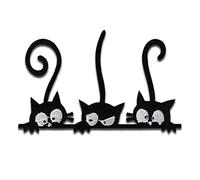Drei Katzen Tier - Aufnäher, Bügelbild, Aufbügler, Applikationen, Patches, Flicken, zum aufbügeln, Größe: 8,8 x 5,5 cm