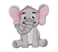 Mono Quick Elefant / Elephant - Aufnäher Aufbügler Applikation Iron-On Patch