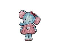 Mono-Quick Elefant Spielzeug Tier - Aufnäher, Bügelbild, Aufbügler, Applikationen, Patches, Flicken, zum aufbügeln, Größe: 4,1 x 3 cm