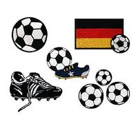 Mono-Quick Fußball, 7er Set, Aufbügler,Aufnäher,Bügelbilder,Patch,Bilder zum Aufbügeln, 7, 5, 5, schwarz