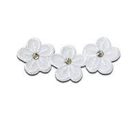 Mono-Quick GmbH Applikationen - Fashion and Home - aufbügelbar Blüten mit Strass ca. 1,5x6,0 cm weiß 3 St