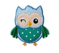 Mono-Quick GmbH Applikationen - Kids and Hits - aufbügelbar Eule, groß ca. 5,0x6,5 cm blau