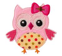 Mono-Quick GmbH Applikationen - Kids and Hits - aufbügelbar Eule, groß ca. 5,0x6,5 cm pink