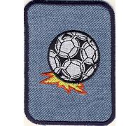 Mono-Quick GmbH Applikationen - Kids and Hits - aufbügelbar Jeansflick Fußball ca. 7,0x9,0 cm farbig 1 St