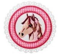 Mono-Quick GmbH Applikationen - Kids and Hits - aufbügelbar Pferdepatch, Karos ca. 7,0x7,0 cm rosa 1 St