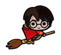 Mono-Quick Harry Potter Auf Dem Besen Aufnäher zum Aufbügeln 5,2 x 7,6 cm Bügelbild für Erwachsene Kinder mit Zauberer Magie Hogwarts Fan, Bügelpatch Patches Bügelflicken Geschenk