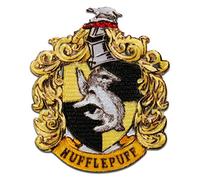 Mono-Quick Harry Potter Hufflepuff Wappen Aufnäher zum Aufbügeln 7,9 x 6,5 cm Bügelbild für Erwachsene Kinder mit Zauberer Magie Hogwarts Fan, Bügelpatch Patches Bügelflicken Geschenk