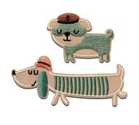 Mono Quick Hunde Maritim 2 Stück Tier - Aufnäher, Bügelbild, Aufbügler, Applikationen, Patches, Flicken, zum aufbügeln, Größe: 4 x 9,4 cm