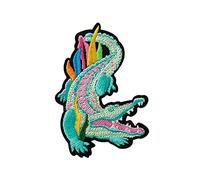 Mono Quick 121xx Knallbunte Dschungeltier Applikation, Bügelbild, Tukan Affe Kröte Krokodil oder Echse Patch (12168 - Krokodil)