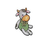 Mono-Quick Kuh Spielzeug Tier - Aufnäher, Bügelbild, Aufbügler, Applikationen, Patches, Flicken, zum aufbügeln, Größe: 4,4 x 3,3 cm