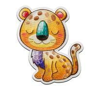 Mono Quick Leopard Tier - Aufnäher, Bügelbild, Aufbügler, Applikationen, Patches, Flicken, zum aufbügeln, Größe: 5 x 4,2 cm