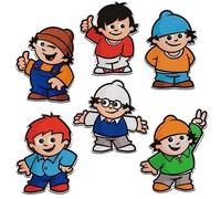 Mono-Quick Mainzelmännchen Set 6 Stück - Aufnäher, Bügelbild, Aufbügler, Applikationen, Patches, Flicken, zum aufbügeln