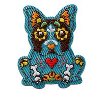 Mono Quick Muertos Hund Tier - Aufnäher, Bügelbild, Aufbügler, Applikationen, Patches, Flicken, zum aufbügeln, Größe: 4,7 x 3,8 cm