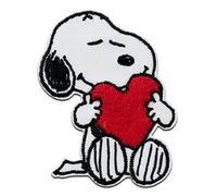 Mono Quick Peanuts © Snoopy Herz - Aufnäher, Bügelbild, Aufbügler, Applikationen, Patches, Flicken, zum aufbügeln, Größe: 7,5 x 5,5 cm