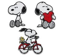 Mono-Quick Peanuts Snoopy Set 3 Stück - Aufnäher, Bügelbild, Aufbügler, Applikationen, Patches, Flicken, zum aufbügeln