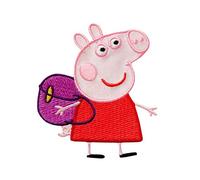 Mono Quick - Peppa Wutz Applikationen, Bügelbild Aufnäher Iron on Patch, Peppa Pig, George (18371 - Peppa mit Rucksack)
