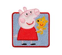 Mono Quick - Peppa Wutz Applikationen, Bügelbild Aufnäher Iron on Patch, Peppa Pig, George (18372 - Peppa mit Teddy)