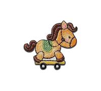 Mono-Quick Pferd auf Skateboard Tier - Aufnäher, Bügelbild, Aufbügler, Applikationen, Patches, Flicken, zum aufbügeln, Größe: 3,6 x 4 cm