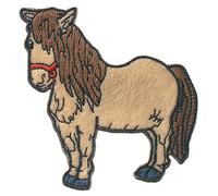 Mono-Quick Pferd Aufnäher zum Aufbügeln 6,7 x 7,1 cm Bügelbild für Kinder Mädchen mit Lieblingstier Wild, Bügelpatch Patches Bügelflicken