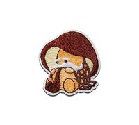 Mono-Quick Pilz mit Pfeife - Aufnäher, Bügelbild, Aufbügler, Applikationen, Patches, Flicken, zum aufbügeln, Größe: 4,5 x 4,2 cm