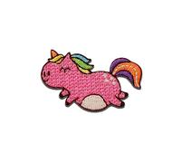 Mono-Quick Pummeliges Einhorn Tier - Aufnäher, Bügelbild, Aufbügler, Applikationen, Patches, Flicken, zum aufbügeln, Größe: 2,5 x 4,2 cm