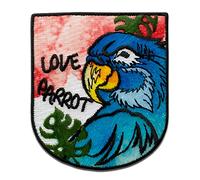 Mono Quick Recycl Patch Papagei Tier - Aufnäher, Bügelbild, Aufbügler, Applikationen, Patches, Flicken, zum aufbügeln, Größe: 5,5 x 4,8 cm